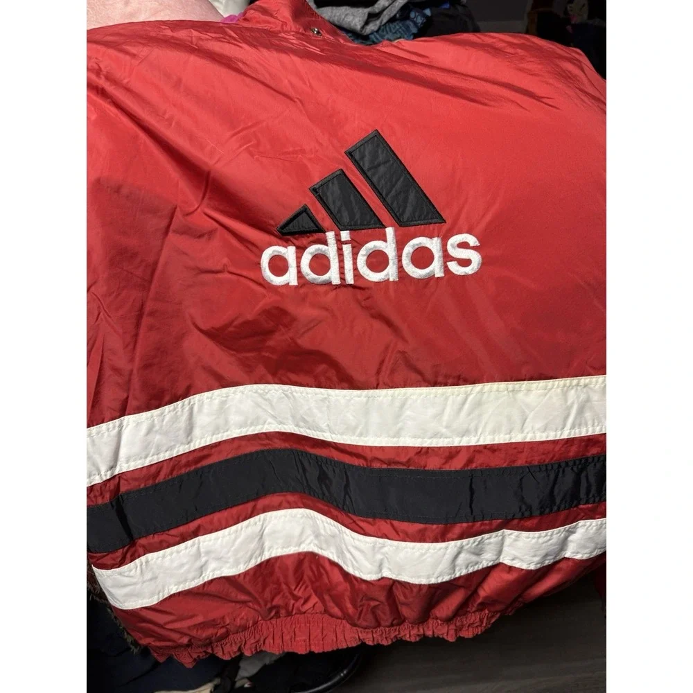Vintage 90s Adidas Reversible Red Gray Full Zip Up‎ Jacket Men's Size 2xl